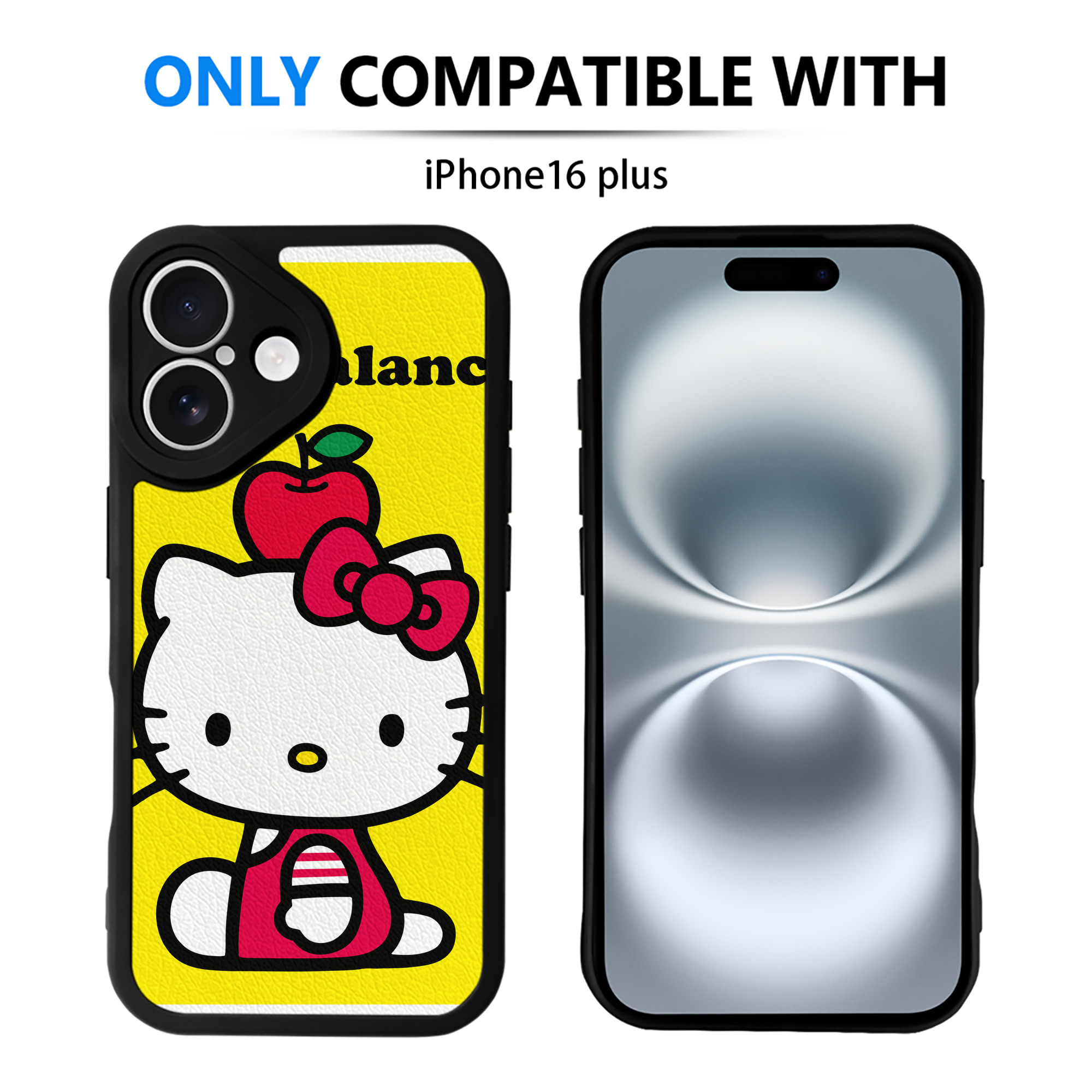 （画像用） Hello Kitty ハローキティ 【iPhone 16シリーズ対応】シリコンスマホケース（レザー調） 材質：シリコン